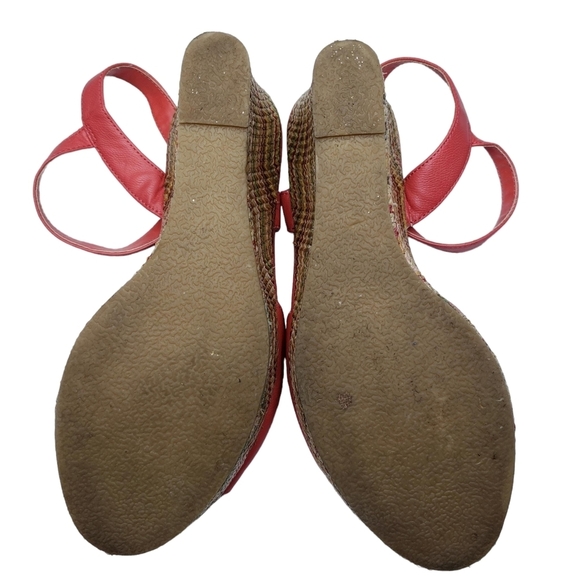 Mudd | Bailey Coral Open Toe Bohemian Beach Woven Espadrille Wedges Women's 8.5 - Picture 11 of 11